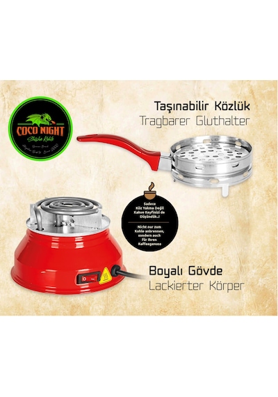 Coco Night Elektrikli Köz Ocağı, Nargile Kömürü Köz Yapma, Köz Matik, Közlük Coco Night Elektrikli Köz Ocağı, Nargile Kömürü Köz Yapma, Köz Matik, Közlük