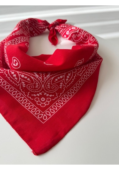 My Vintage Pamuklu Kaymaz Terletmez Bandana Fular Kırmızı