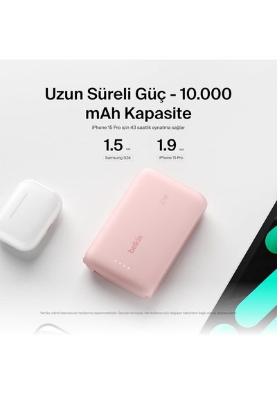 Belkin Boostcharge Power Bank, Entegre Kablolu Taşınabilir Şarj C Diğer