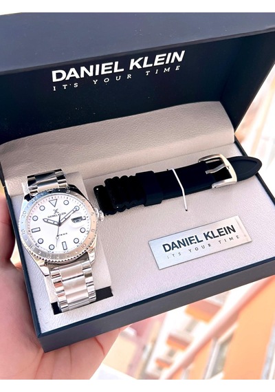 Daniel Klein Çelik Ve Silikon Kordonlu Takvimli Kadran Özelikli 3 Atm Erkek Kol Saati Edk.1.13980.7