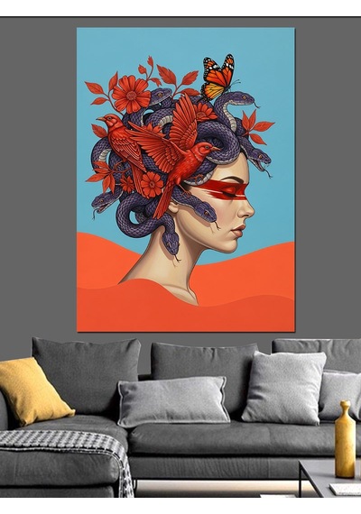 Ahşap Tablo Medusa Çizimi