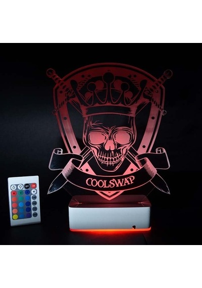 Kişiye Özel Kral Iskelet 3D Led Lamba