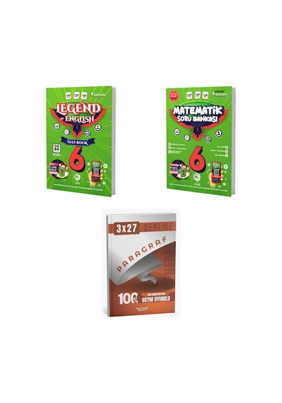 2027 Av 6. Sınıf İngilizce Legend Of English Seri Test Book + Matematik Soru + Anla Kazan Paragraf Deneme 3'lü Set