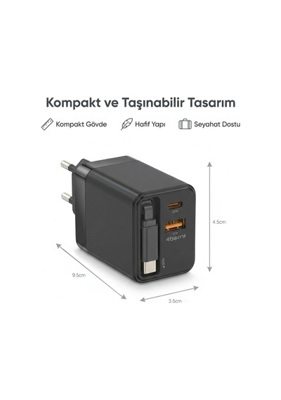 65w Super Fast Charger Type-c Hızlı Şarj Adaptörü Laptop, Tablet & Telefon Uyumlu SİYAH
