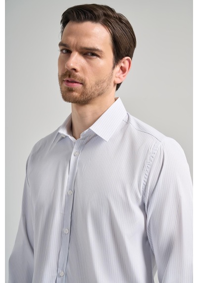 İmza Beyaz Uzun Kol Desen Yarım İtalyan Yaka Cepsiz Esnek Classic Slim Fit Gömlek 1004245217 Beyaz İmza Beyaz Uzun Kol Desen Yarım İtalyan Yaka Cepsiz Esnek Classic Slim Fit Gömlek 1004245217 Beyaz