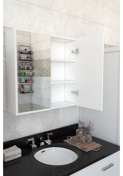 2 Kapaklı Aynalı Banyo Dolabı Lake
