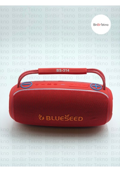 Binbirtekno Bs-314 Kırmızı Bluetooth Speaker Güçlü Bass, Yüksek Ses, Taşınabilir Kablosuz Hoparlör
