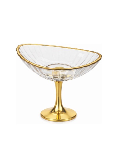 Oval Optikli Metal Ayaklı Sunumluk 6 Lı Gold Altın