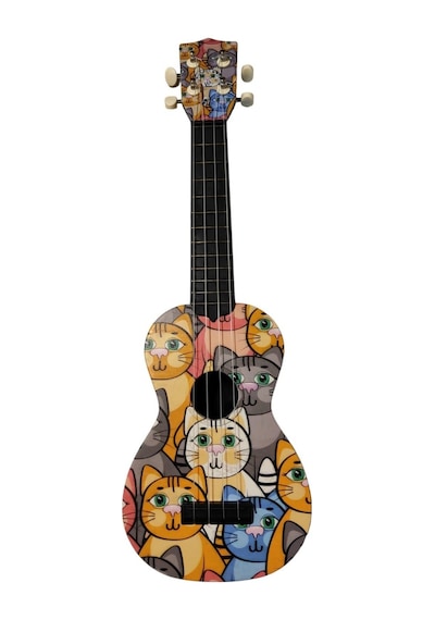 Soprano Ukulele Kedi Desen Kapak