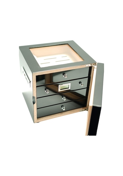 Premiumquality Recoleta Siyah Sedir Humidor Puro Kutusu - Tr9641