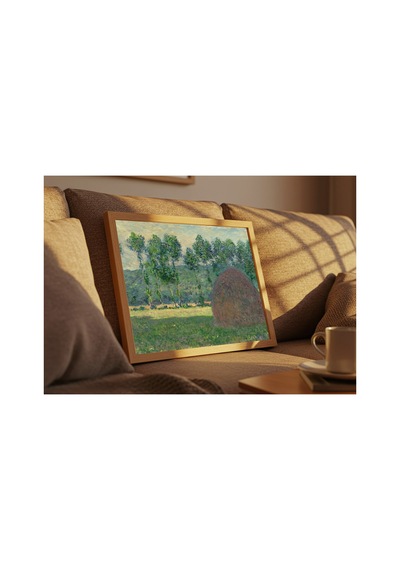 Monet Giverny Yakınlarında Saman Yığını Çerçevesiz Poster 30x42 Cm A3 Tablo Empresyonist