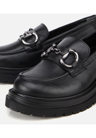 Hotiç Kadın Deri Siyah Tokalı Yüksek Tabanlı Klasik Loafer 01ayh314430a100 01ayh314430a100 Siyah
