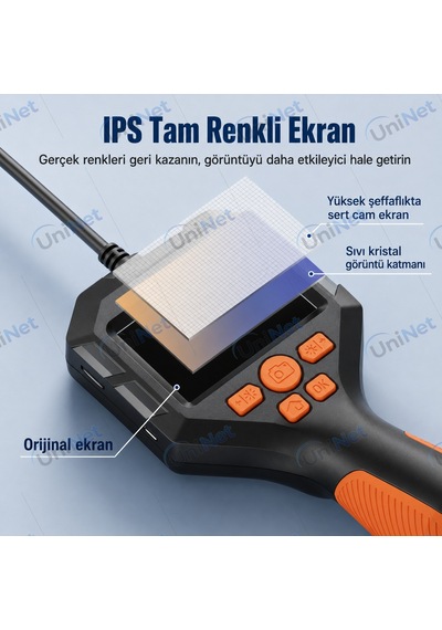 Uninet 5 Metre Ekranlı 5.5mm Sert Kablo Endoskopi Yılan Kamera