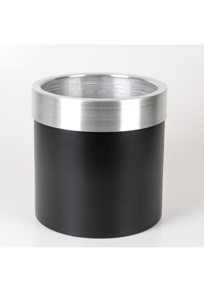 Rüzgar Yapay Çiçekçilik 22x22 Metal Saksı Siyah Gümüş