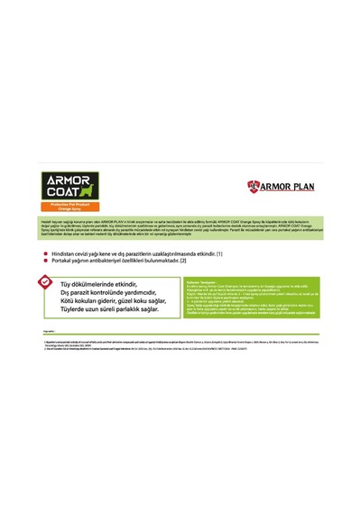 Armor Coat Köpek Bakım Spreyi Portakal Kokulu 75 ML