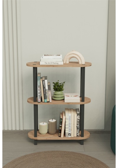 Soft 3 Katlı Modern Kitaplık Dekoratif Çok Amaçlı Kitaplık Ve Organizer Çok Raflı Düzenleyici - Meşe Meşe Soft 3 Katlı Modern Kitaplık Dekoratif Çok Amaçlı Kitaplık Ve Organizer Çok Raflı Düzenleyici - Meşe Meşe