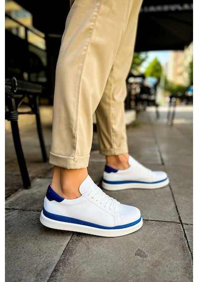 Chekich Ch979 - Santoni Gbt Spor Erkek Ayakkabı Beyaz/mavı Beyaz-mavı
