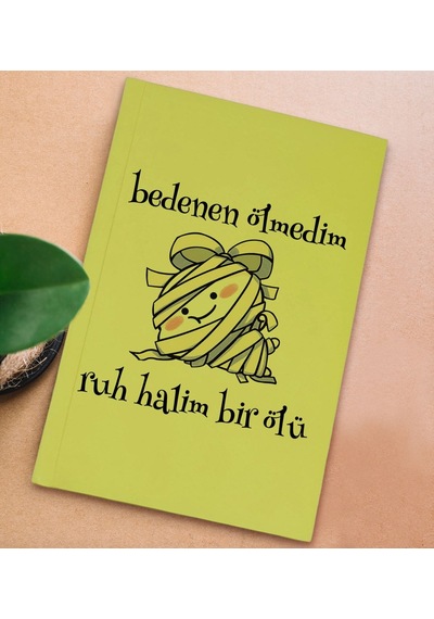 Bk Gift Sert Kapaklı Sarı Lastikli Defter , Arkadaşa Hediye, Yeni İş Hediyesi, Doğum Günü Hediyesi-5
