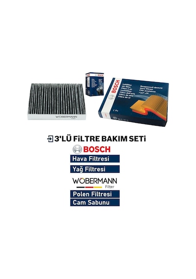 Wöbermann+bosch Mercedes B Serisi B160 W245 Filtre Bakım Seti 2009-2012 3kp