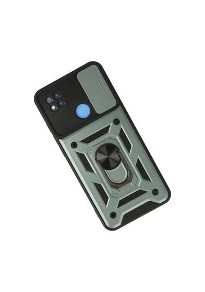 Xiaomi Redmi 9c Uyumlu Kılıf Pars Lens Yüzüklü Silikon - Yeşil