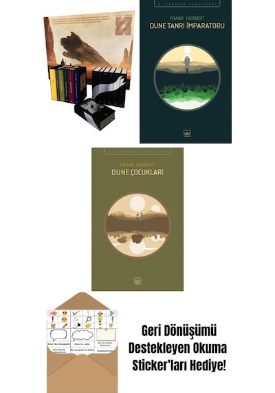 Dune Serisi Kutu Set 6 Kitap Ciltli + Dune Tanrı İmparatoru + Dune Çocukları