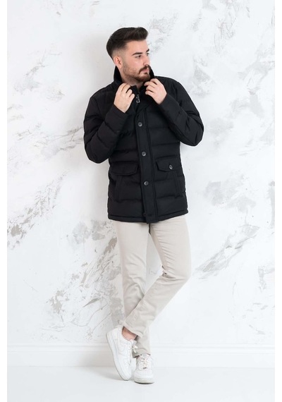 Yaka Kürklü Regular Fit Erkek Şime Mont