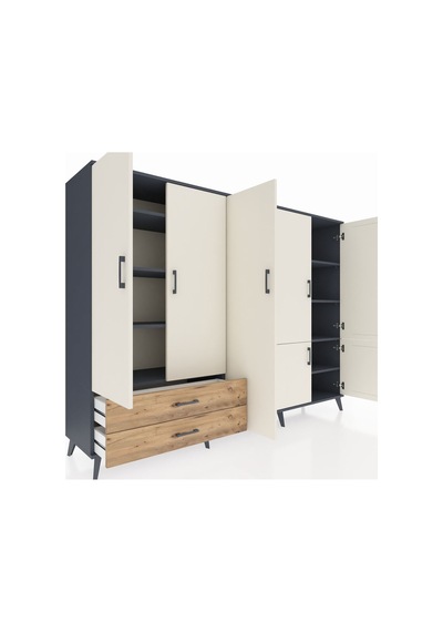 Hyperion Dolap 12 Raflı 2 Çekmeceli 7 Kapaklı 220x44x163 Antrasit-aytaşı/çam Aytası/atlas Çam - Antrasıt Hyperion Dolap 12 Raflı 2 Çekmeceli 7 Kapaklı 220x44x163 Antrasit-aytaşı/çam Aytası/atlas Çam - Antrasıt