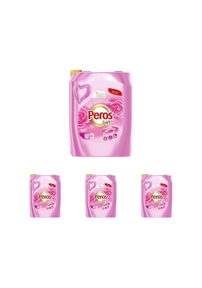 Peros Soft Yumuşatacı Pembe Güller 5000 Ml 4 Paketi
