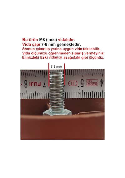 The Zeygen Armut Plastik M8 Vidalı Mobilya Ayağı 12 CM Beyaz 1'li