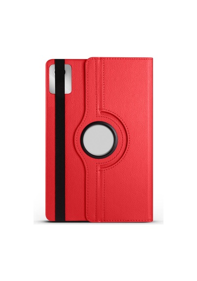Lenovo Tab M11 2024 Tb-330fu Uyumlu 360 Dönebilen Standlı Pu Deri Tablet Kılıfı - Kırmızı - T32014