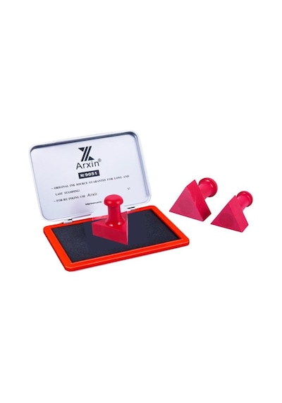 Mühür Kauçuk Alaşım Kırmızı Kaşe Üçgen 25x25mm