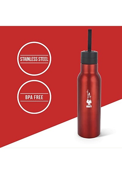 Şişe - 500ml - Kırmızı Renk - Paslanmaz Çelik - Çift Katmanlı - 12 Saat 24 Saat Soğuk Tutar - Hava Geçirmez Vi Çok Renkli