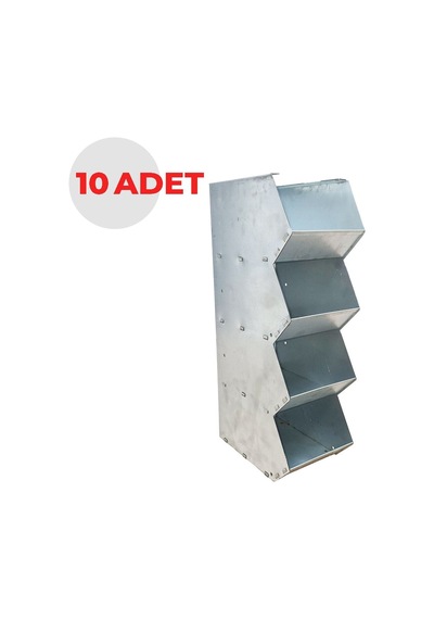 Zargana 10 Adet 4 Gözlü Modüler Galvanizli Metal Avadanlık Seti - Ekonomik Paket