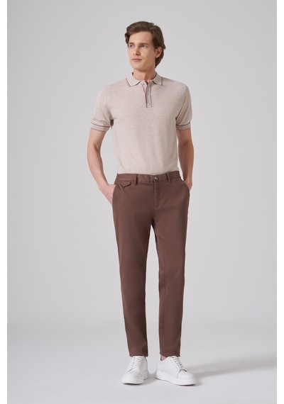 Morven Erkek Vizon Pamuk Trend Slim Fit Chino Pantolon 26ks003008405 Vizon