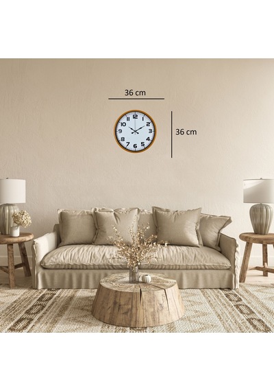 Elite Turuncu 36 Cm Şık Duvar Saati Çok Renkli