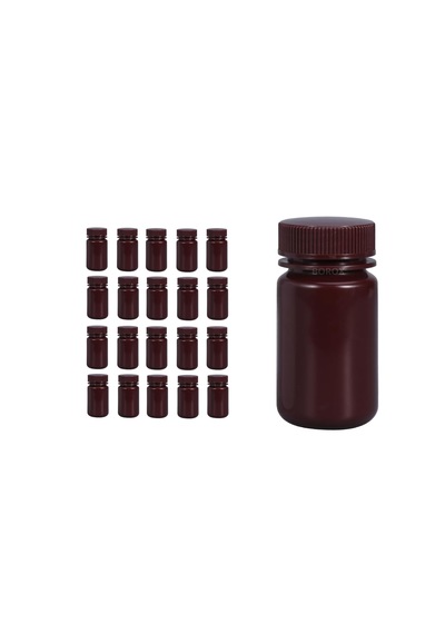 Borox HDPE Amber plastik Şişe 125ml - Vida Kapaklı - 20 Adet