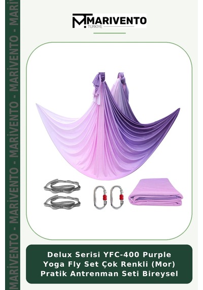 Delux Serisi Yfc-400 Purple Yoga Fly Set Çok Renkli Mor Pratik Antrenman Seti Bireysel