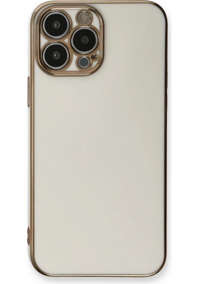 Gld-spt- Newface Apple Uyumlu iPhone 13 Pro Max Kılıf Volet Silikon - Beyaz