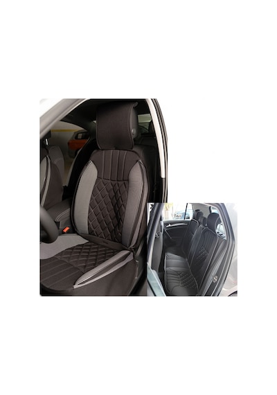 Space Elegance 5'li Koltuk Kılıfı Set Minder Siyah-gri / Klmny542
