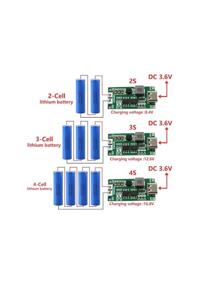 2s 2a Type-c Li-ion Pil Şarj Modülü 8.4v 18650 Lityum Batarya Şarj Devresi