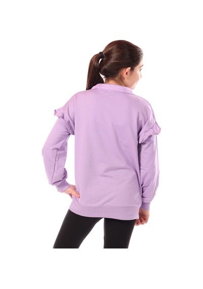 Toontoy Kız Çocuk Nakışlı Sweatshirt Lila