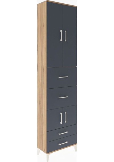 Arges Dolap 4 Raflı 4 Çekmeceli 4 Kapaklı 60x30x243 Çam-antrasit Çam Arges Dolap 4 Raflı 4 Çekmeceli 4 Kapaklı 60x30x243 Çam-antrasit Çam