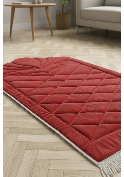 Kırmızı Kapitone Dolgulu Lüks Seccade 65x115 Cm