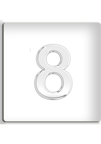 4.2 Cm Metal Krom Kapı Numarası - Kendinden Yapışkanlı No 8
