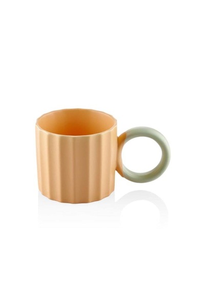 The Mia Runden Porselen Sarı Mavi 2'li Kupa 250 Ml