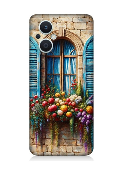 Oppo Reno 7 Lite 5g Uyumlu Pencereden Renkli Hayat Desenli Silikon Kılıf Çok Renkli