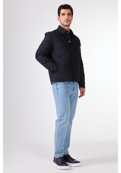 Dufy Lacivert Kapitone Erkek Mont - Slim Fit Lacivert