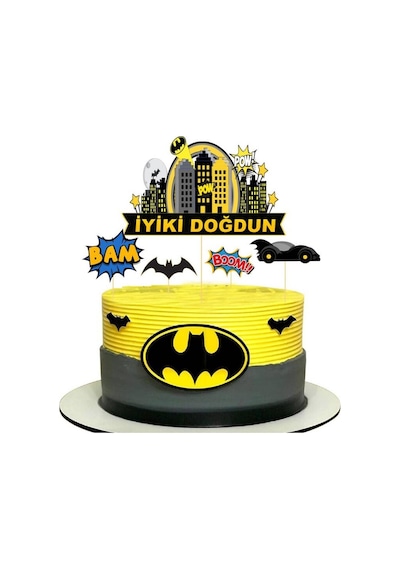 Batman Temalı Pasta Süsü Kürdan 5 Li