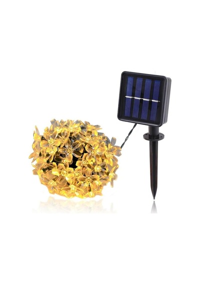 Çiçek Desenli 30 Led Li Solar Bahçe Lambası Güneş Enerjili 2 Fonksiyonlu Bahçe Led