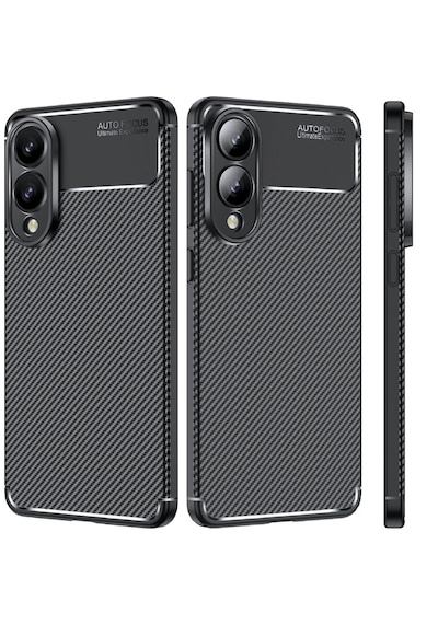 Samsung Galaxy Uyumlu S25 Edge Kılıf Karbon Desenli Yumuşak Silikon Tank